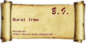 Burai Irma névjegykártya